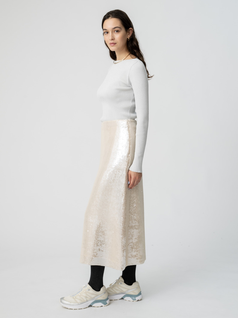 スパンコール スカート 詳細画像 ivory 2