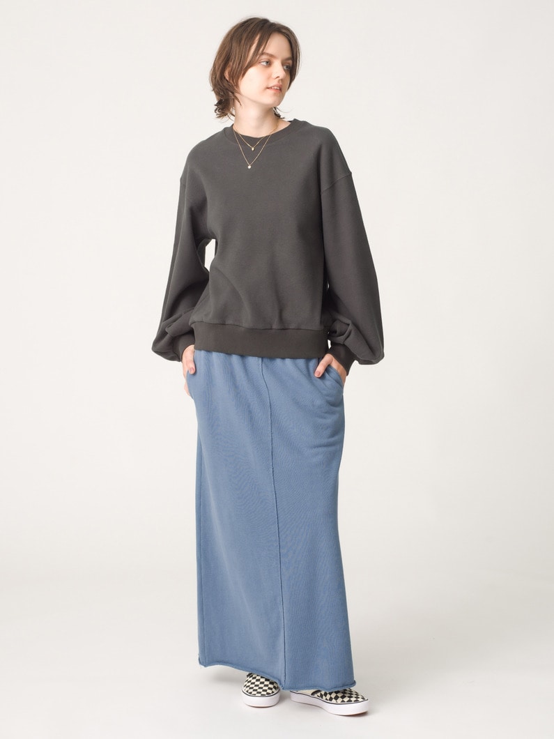 スウェット イージースカート（チャコールグレー/ブルー） 詳細画像 blue 2