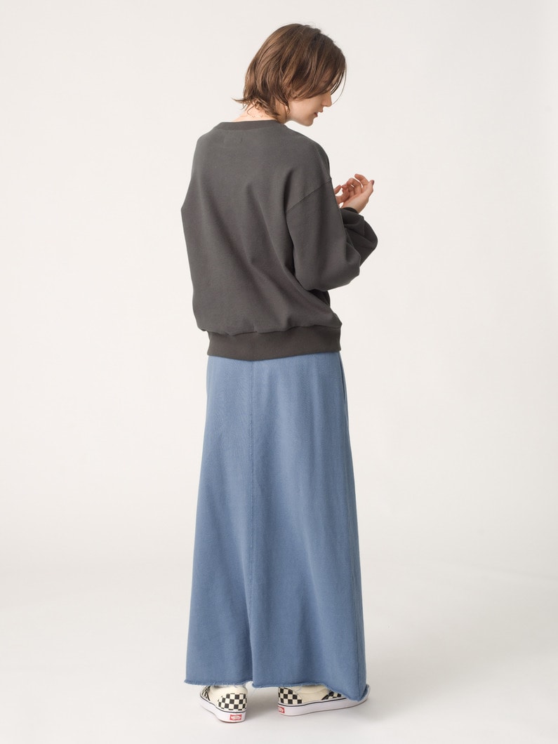 スウェット イージースカート（チャコールグレー/ブルー） 詳細画像 blue 3