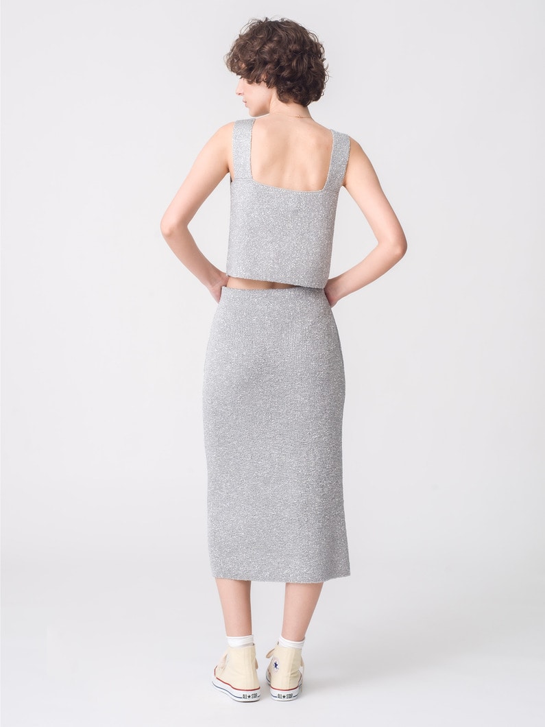 スパングル ニット スカート（シルバー/ブラック） 詳細画像 silver 2