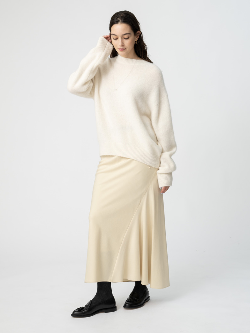 サテン ロングスカート（クリーム/ブラック） 詳細画像 cream 1