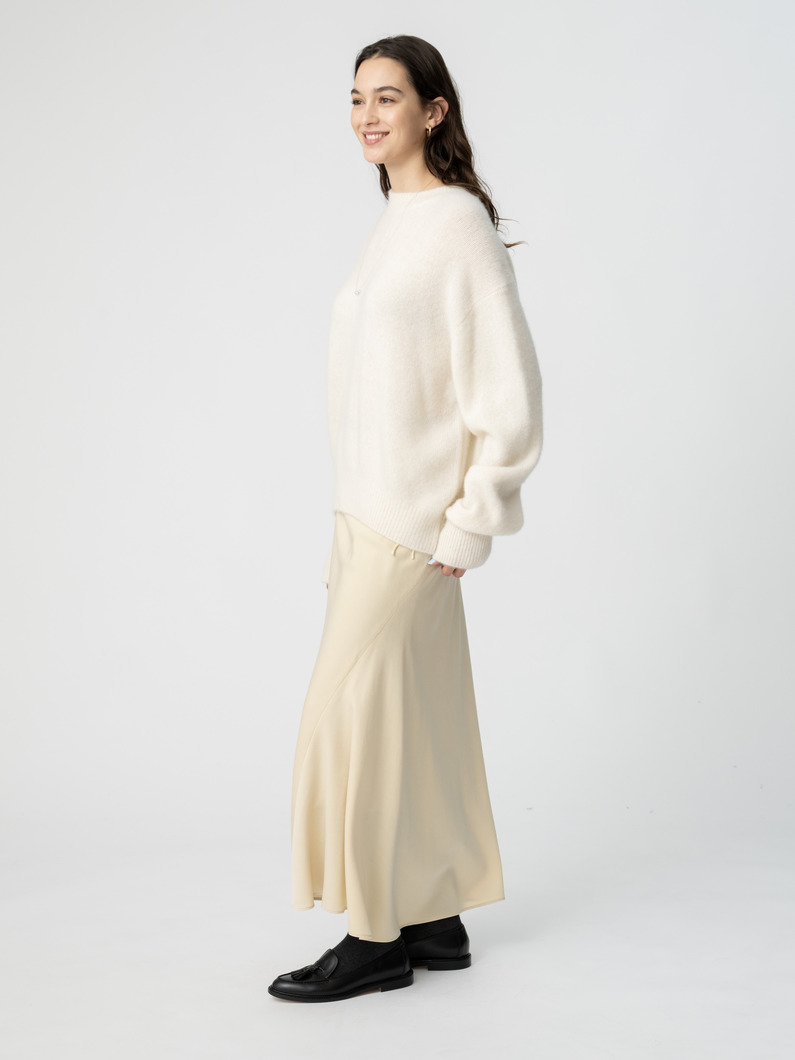 サテン ロングスカート（クリーム/ブラック） 詳細画像 cream 2