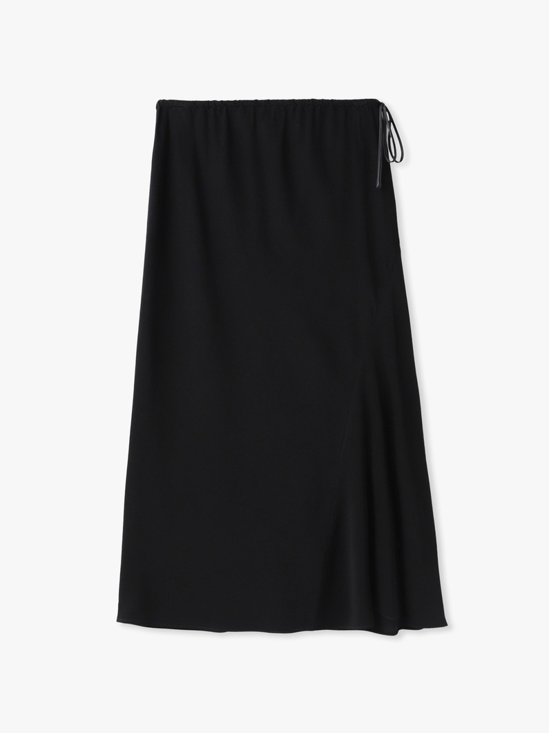 サテン ロングスカート（クリーム/ブラック） 詳細画像 black