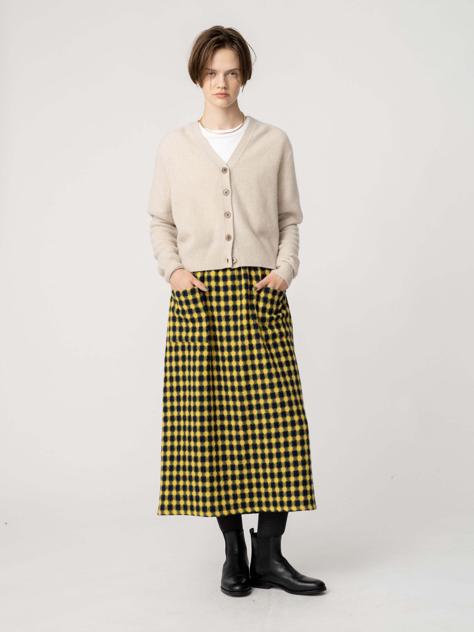 チェックスカート（イエロー）｜eleph(エレフ)｜Ron Herman