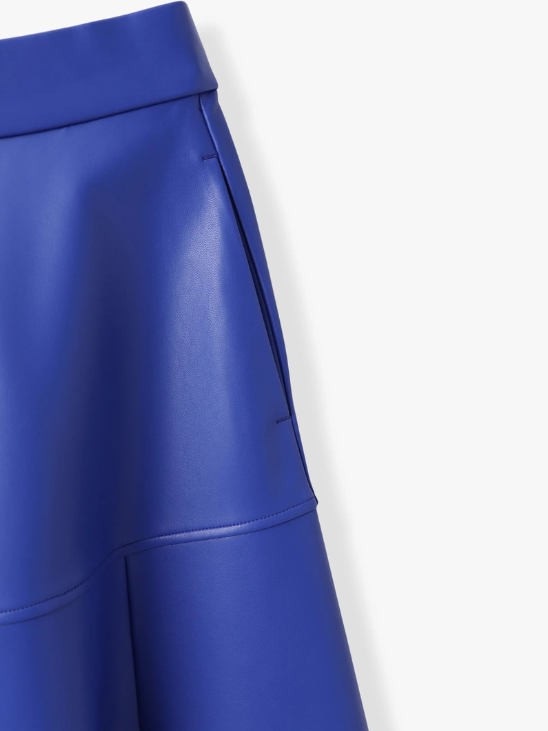 ソフトエコレザー サーキュラー スカート 詳細画像 blue 2