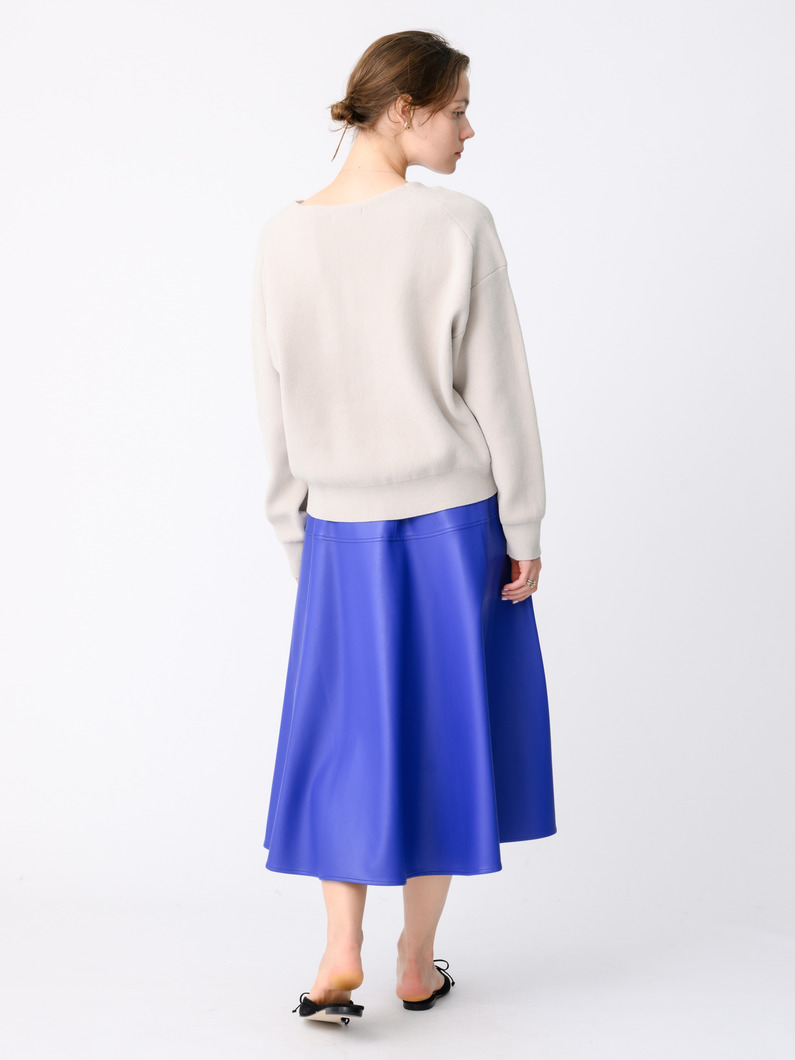 ソフトエコレザー サーキュラー スカート 詳細画像 blue 2