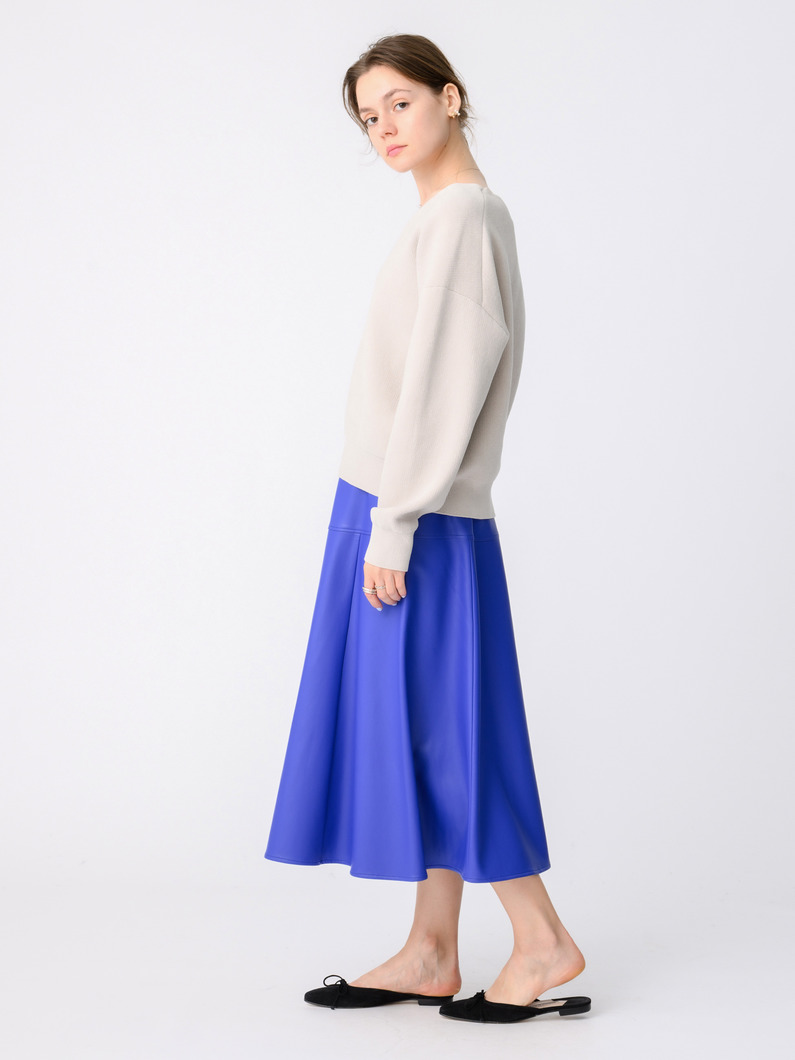 ソフトエコレザー サーキュラー スカート 詳細画像 blue 3