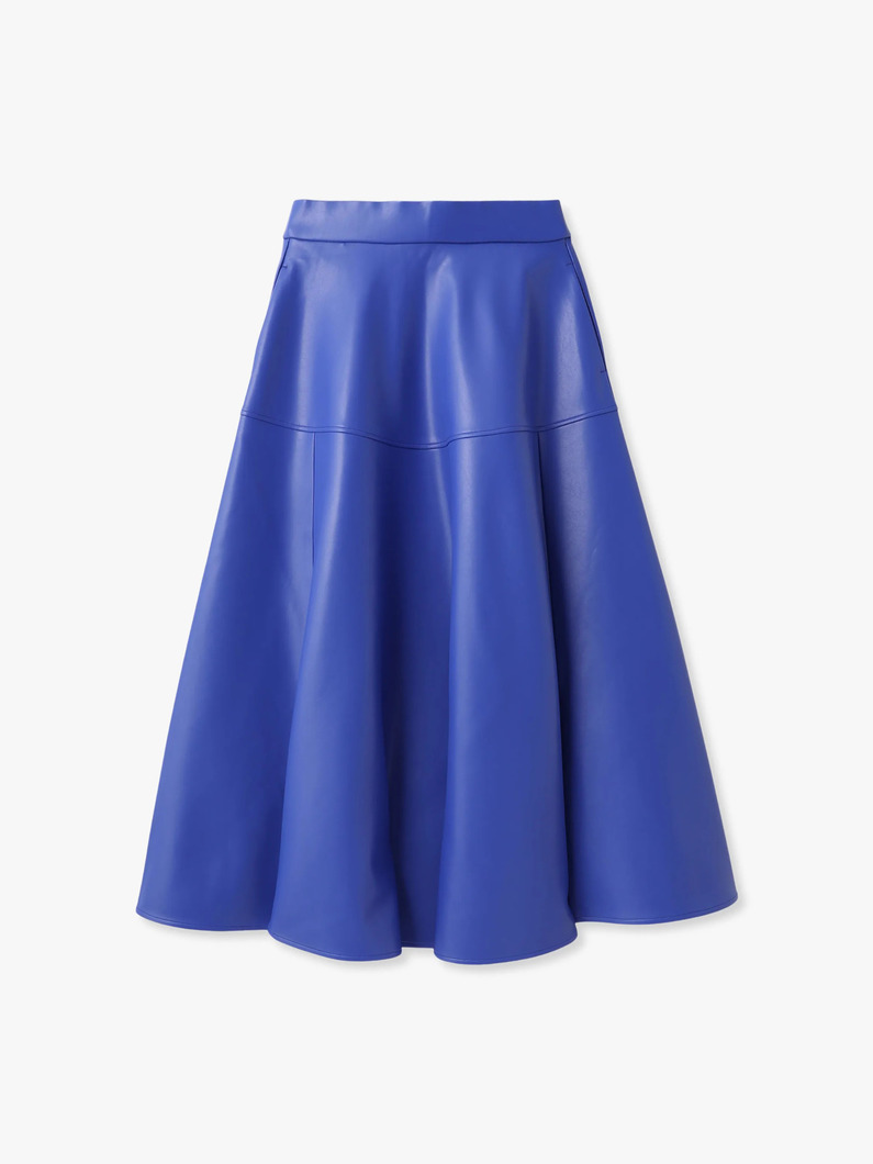 ソフトエコレザー サーキュラー スカート 詳細画像 blue 4
