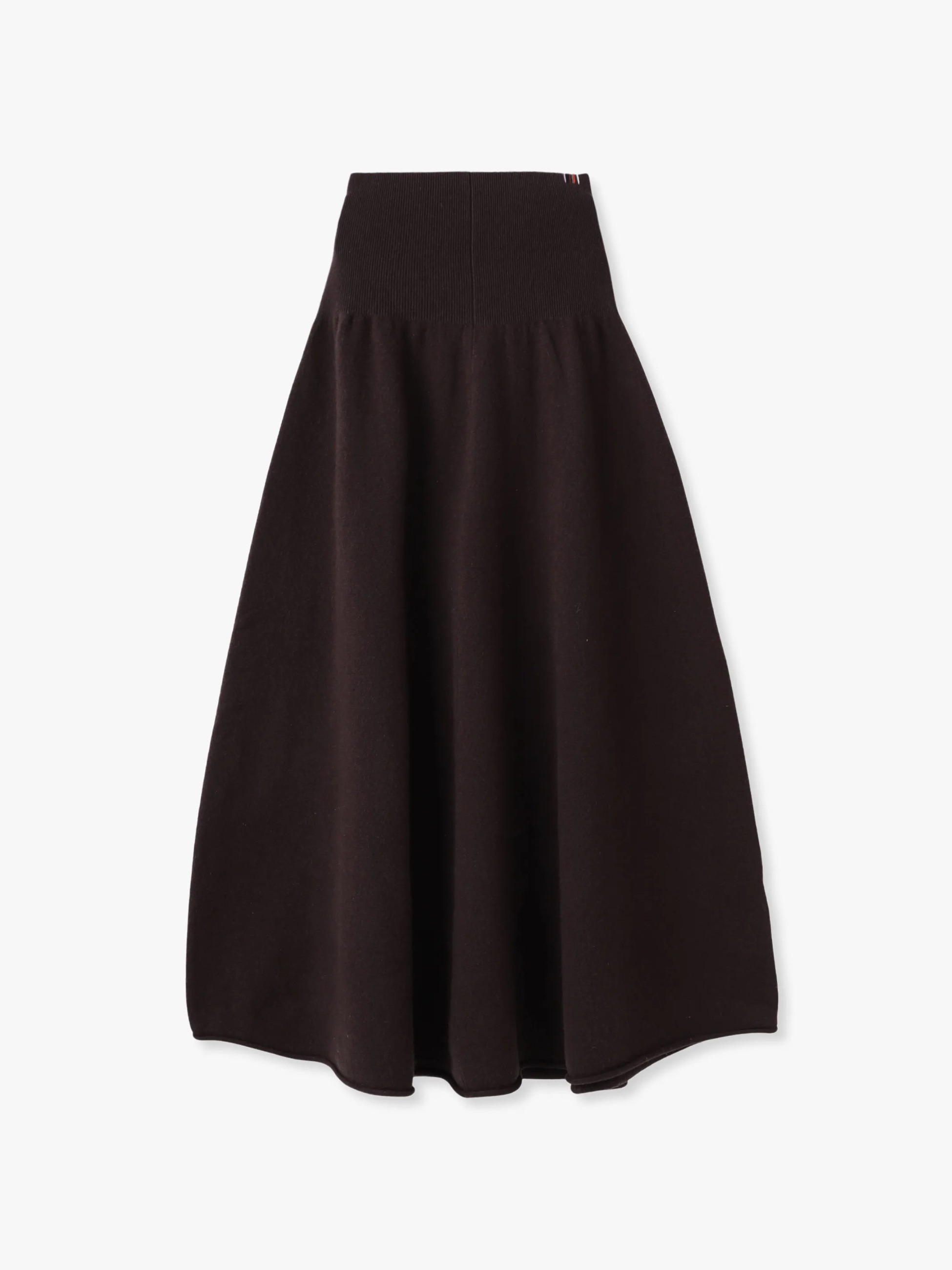 イージー カシミア フレアスカート（ライトピンク/ダークブラウン