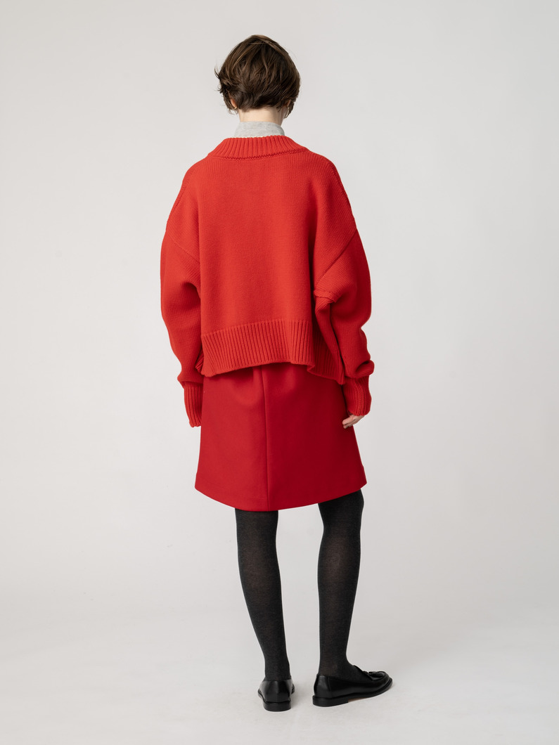 ウールナイロン ミニスカート 詳細画像 red 3