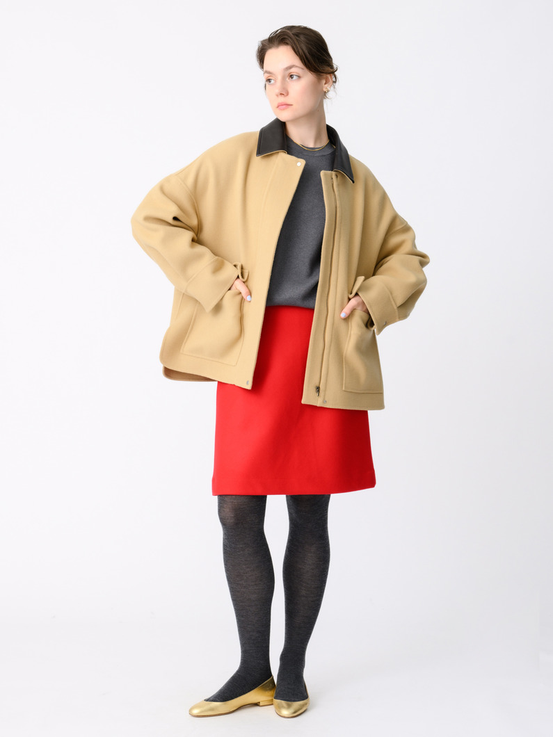 ウールナイロン ミニスカート 詳細画像 red 4