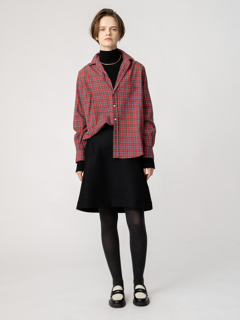 ウールナイロン ミニスカート 詳細画像 black