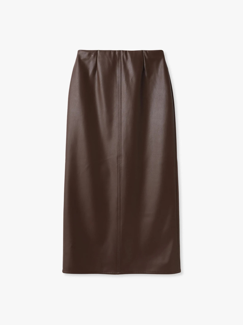 フェイクレザー タイトスカート 詳細画像 brown 3
