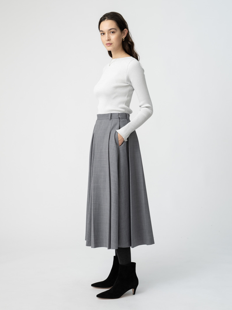 ディフォルムプリーツ スカート（グレー/チャコールグレー） 詳細画像 gray 2