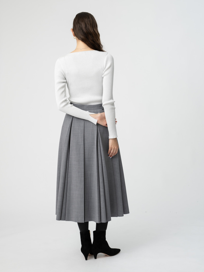 ディフォルムプリーツ スカート（グレー/チャコールグレー） 詳細画像 gray 3