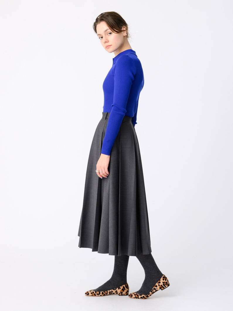 ディフォルムプリーツ スカート（グレー/チャコールグレー） 詳細画像 charcoal gray 2