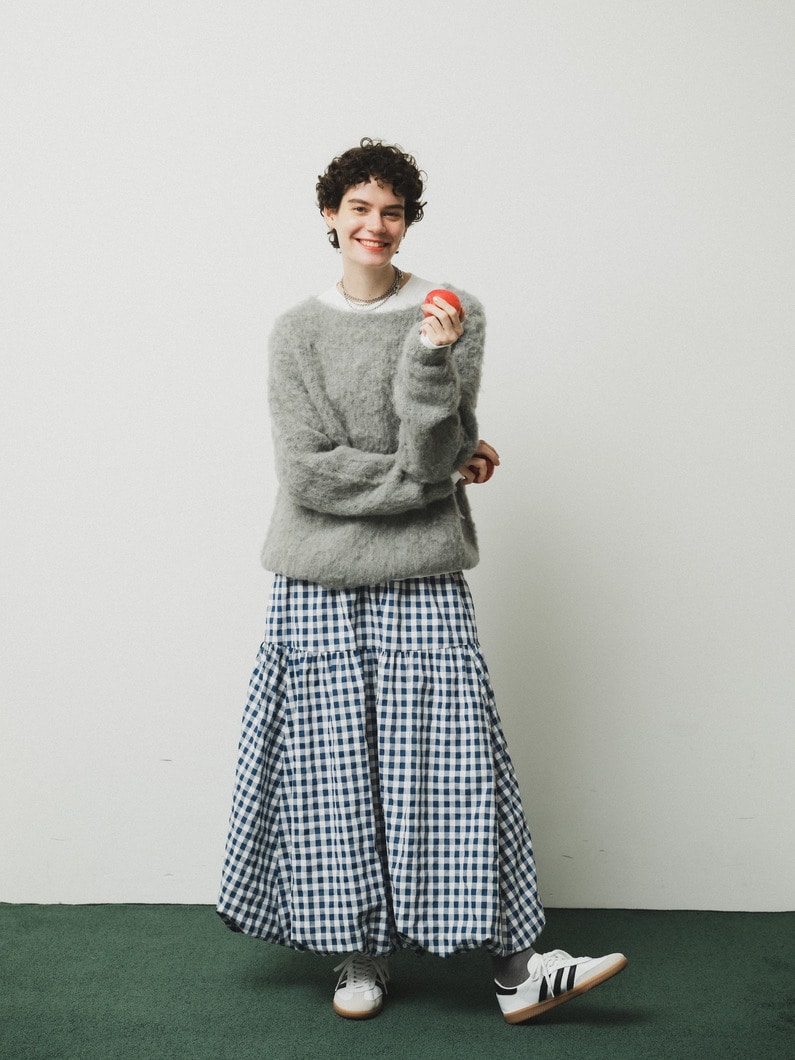 ギンガムチェック バルーン スカート（プレオーダー） 詳細画像 navy