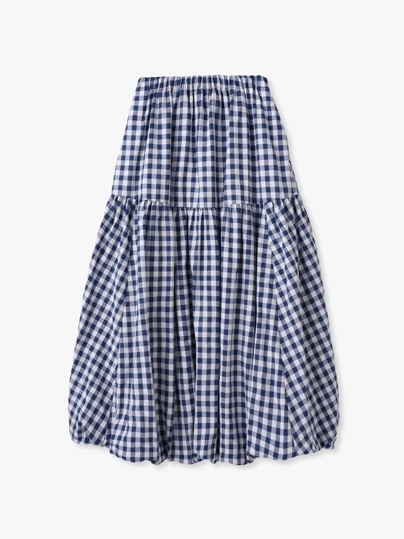 ギンガムチェック バルーン スカート（プレオーダー） 詳細画像 navy 2