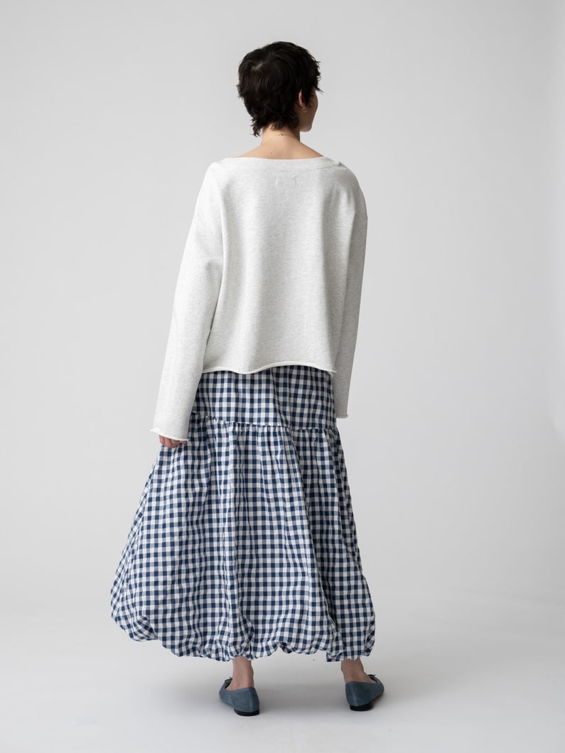 ギンガムチェック バルーン スカート 詳細画像 navy 3
