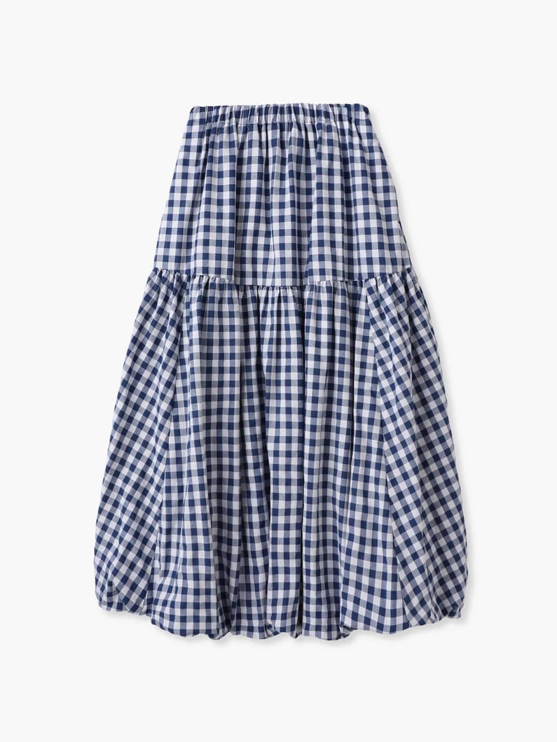 ギンガムチェック バルーン スカート 詳細画像 navy 4