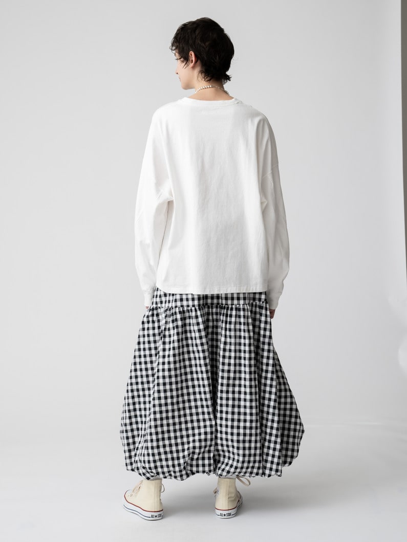 ギンガムチェック バルーン スカート 詳細画像 black 3