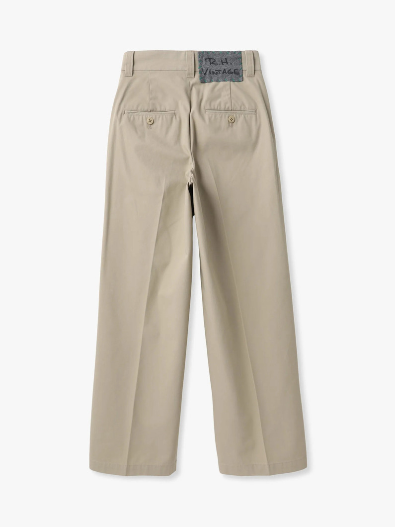 ハイウエスト タックパンツ（ホワイト/ベージュ） 詳細画像 beige 1