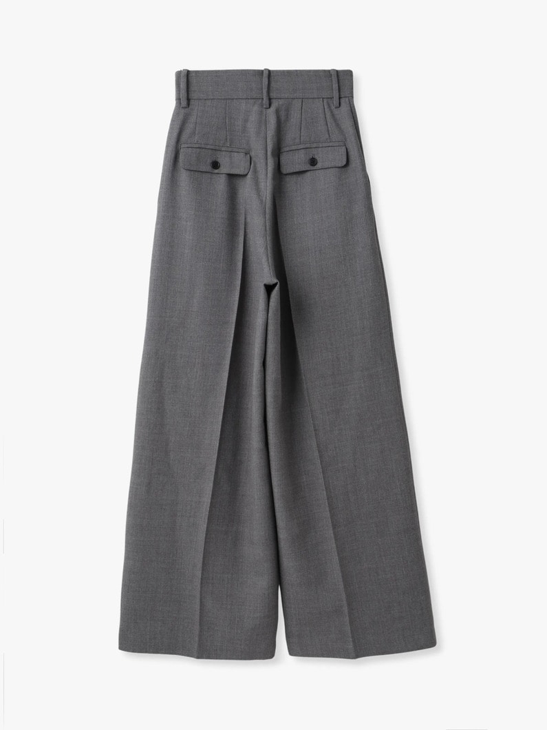 2タック ウール ワイドパンツ（ベージュ/グレー）｜Ron Herman