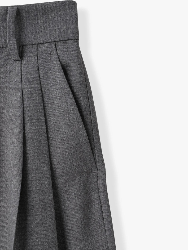 2タック ウール ワイドパンツ（ベージュ/グレー） 詳細画像 beige 3