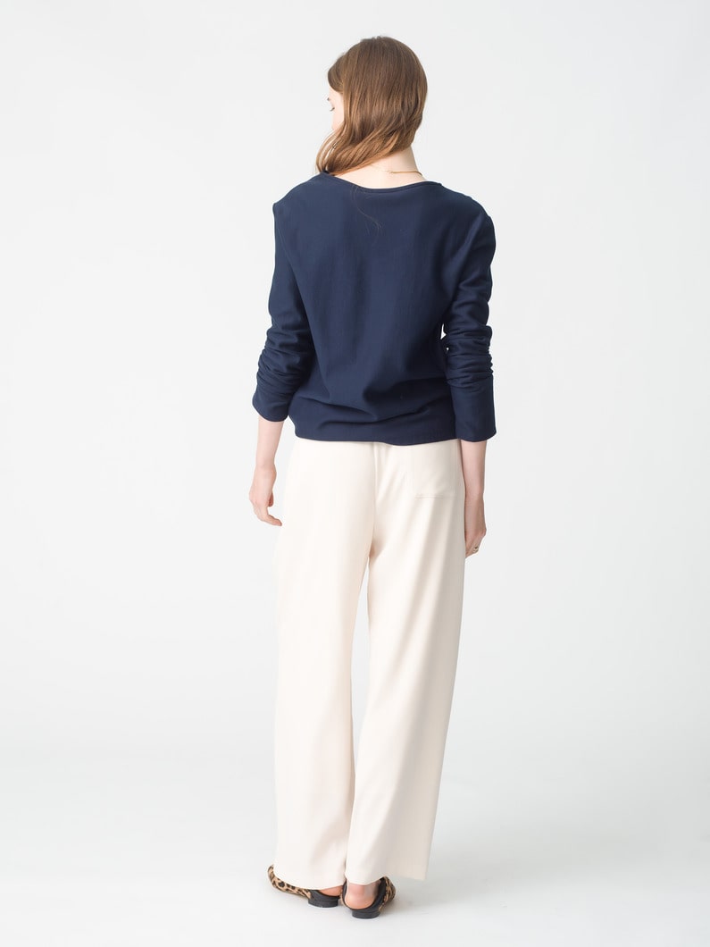 トリアセテート イージーパンツ（アイボリー/ブラック） 詳細画像 ivory 2