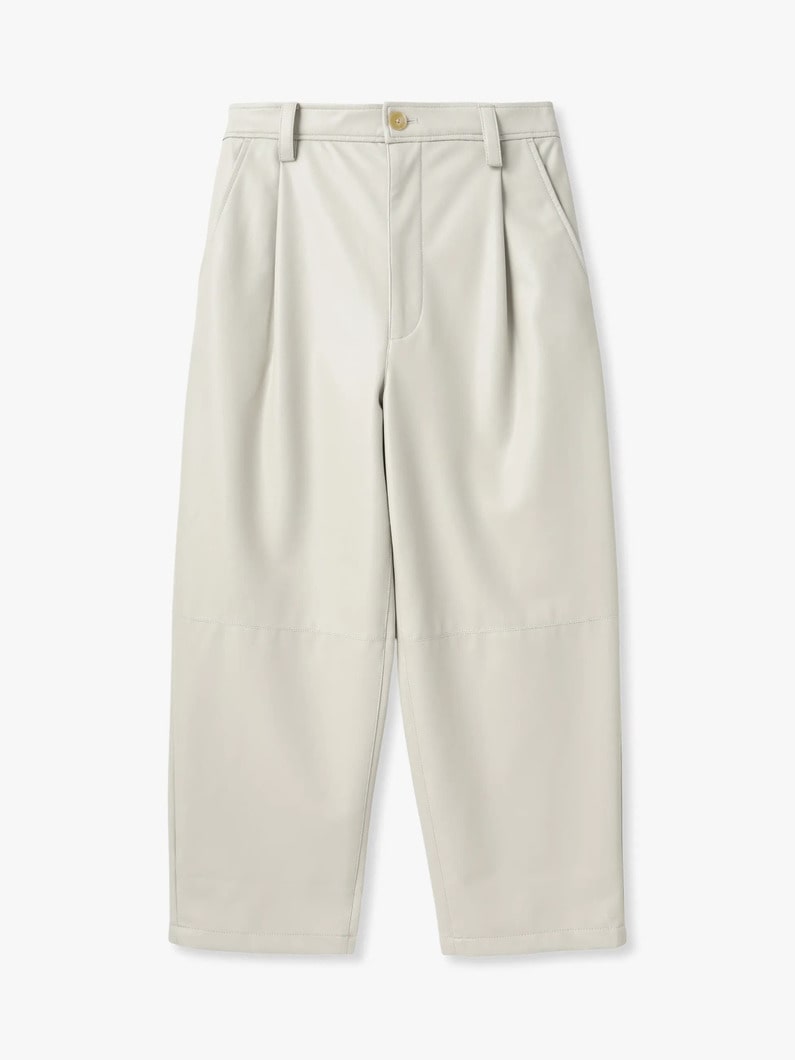 フェイクレザー アンクルパンツ（アイボリー/ブラック） 詳細画像 ivory 5