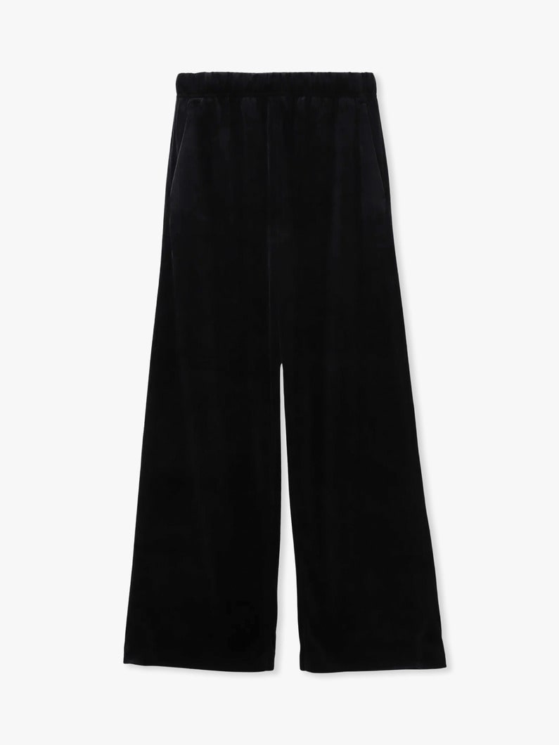 ベロア イージーパンツ（ブラック/グレージュ） 詳細画像 black 3