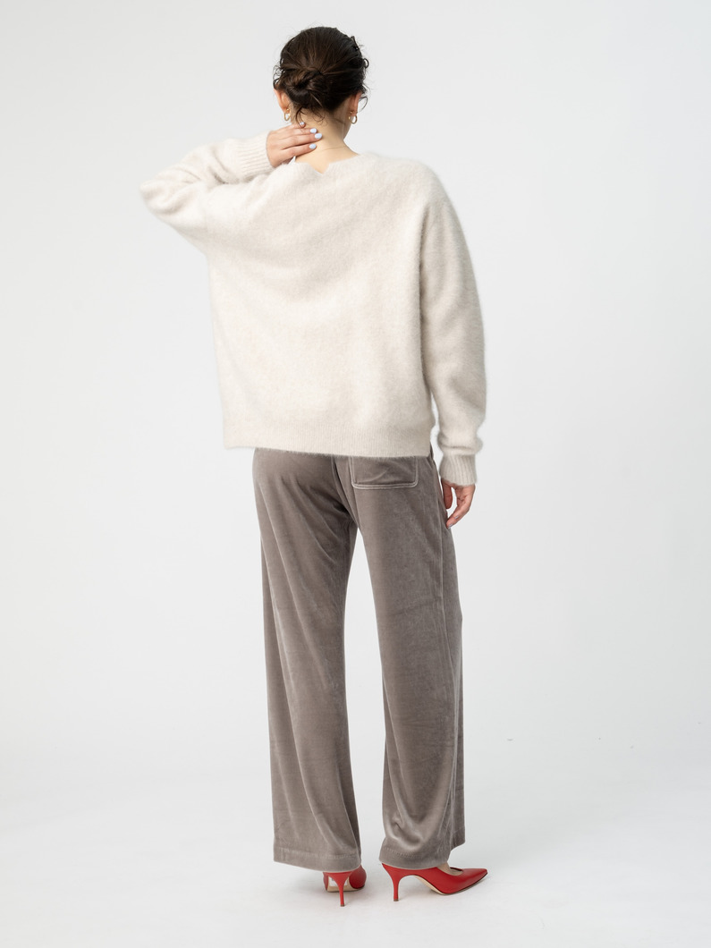 ベロア イージーパンツ（ブラック/グレージュ） 詳細画像 greige 2