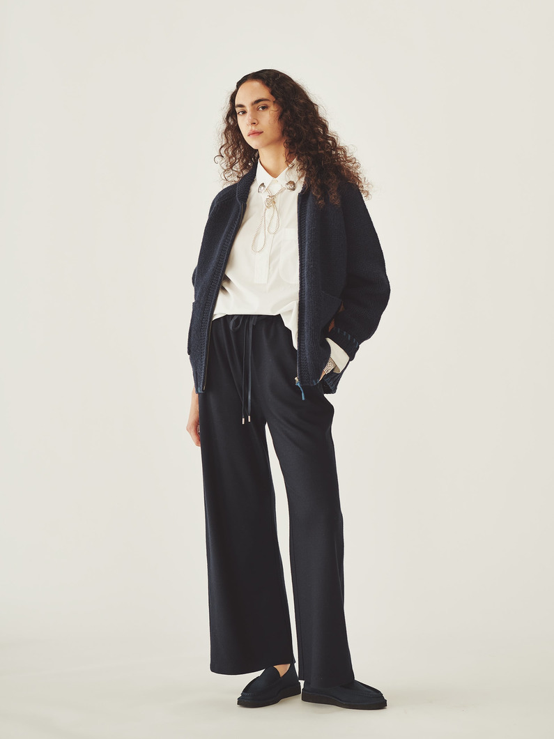 ウール ストレート イージーパンツ 詳細画像 navy 3