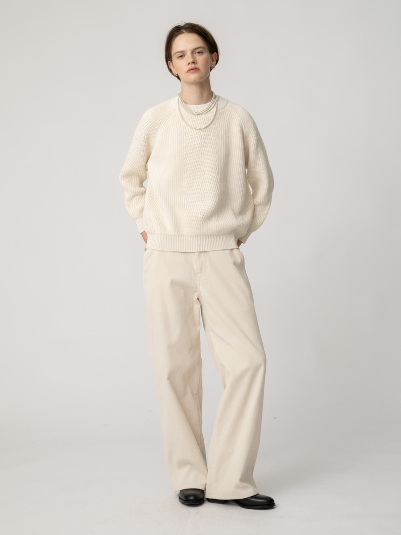 コーデュロイ ワーク パンツ（アイボリー/ピンク） 詳細画像 ivory