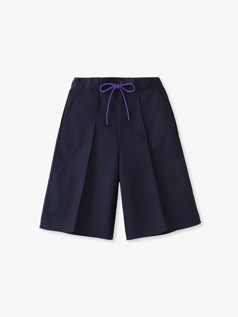 コットン ポリエステル ツイル ハーフパンツ（ベージュ/ネイビー/ブラック） 詳細画像 navy 5