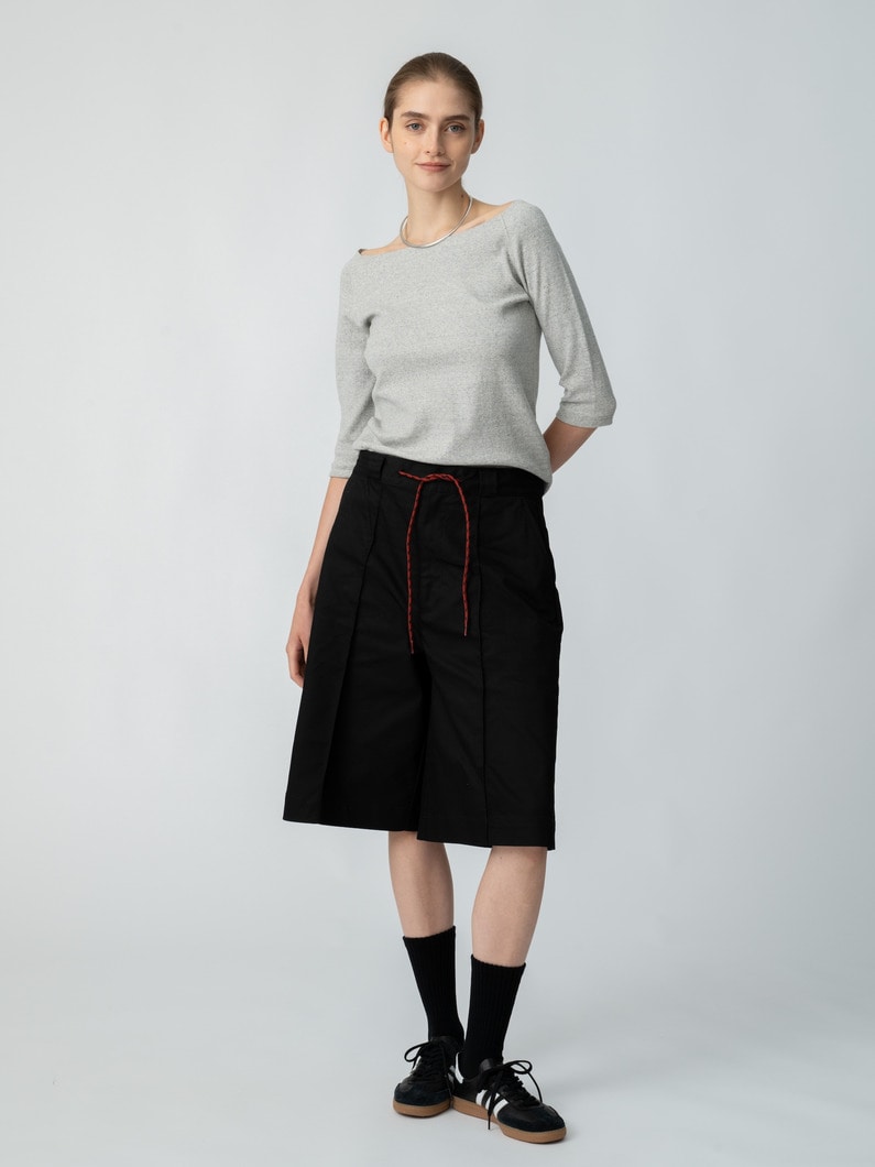 コットン ポリエステル ツイル ハーフパンツ（ベージュ/ネイビー/ブラック） 詳細画像 black 3