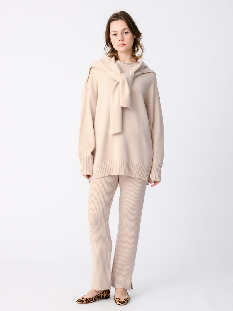 リブニット パンツ（アイボリー/グレー） 詳細画像 ivory 1