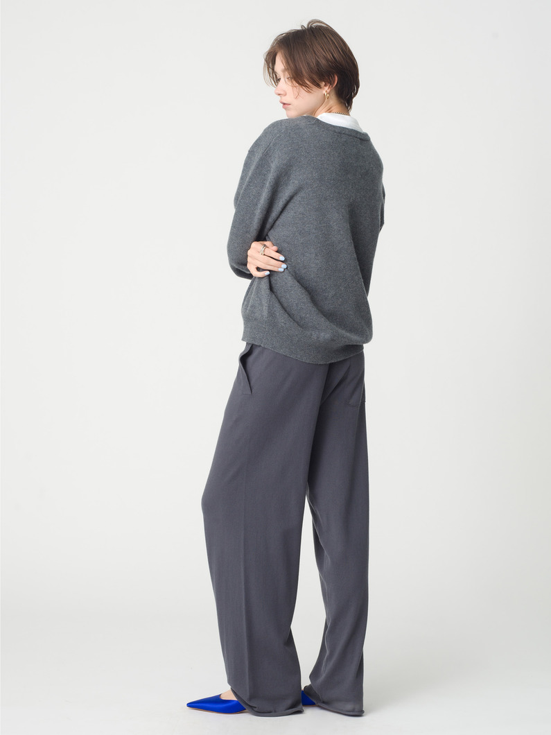 リラックス コットンカシミア パンツ（オフホワイト/ダークグリーン/ネイビー） 詳細画像 dark green 2