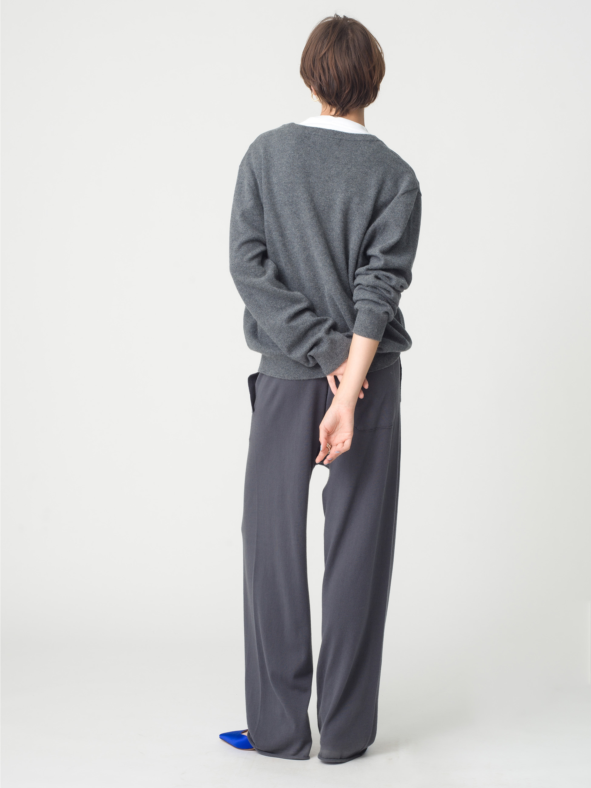 リラックス コットンカシミア パンツ（オフホワイト/ダーク