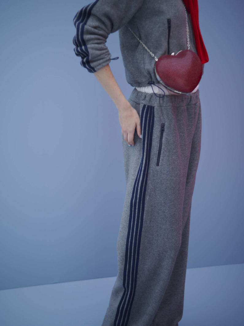 フリース ルーズフィット トラックパンツ（グレー） 詳細画像 gray 2