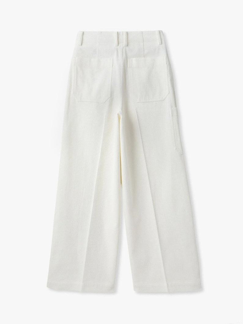 オーガニックコーデュロイ ワイドパンツ 詳細画像 white 1