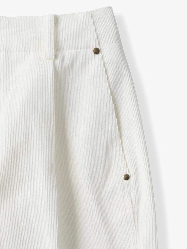 オーガニックコーデュロイ ワイドパンツ 詳細画像 white 3