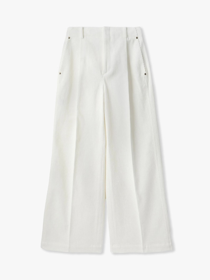 オーガニックコーデュロイ ワイドパンツ 詳細画像 white 1