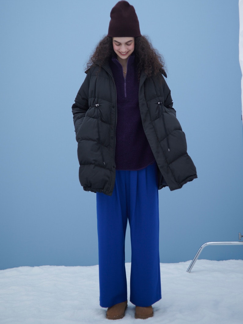 ウール ワイド フレアパンツ（ブルー/グレー） 詳細画像 blue