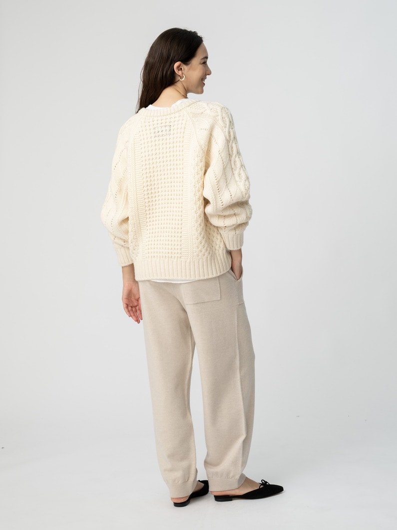 ニット ジョガーパンツ（ベージュ/グレー） 詳細画像 beige 2