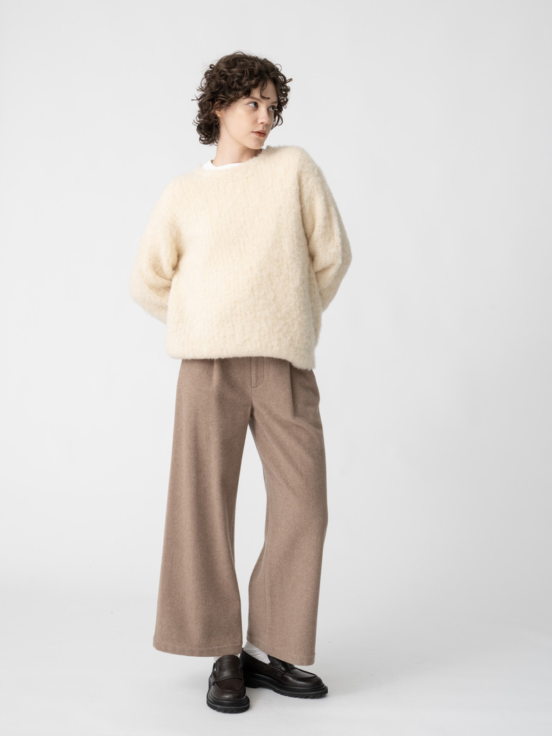 ウール ワイドパンツ（グレー/ベージュ） 詳細画像 beige 3
