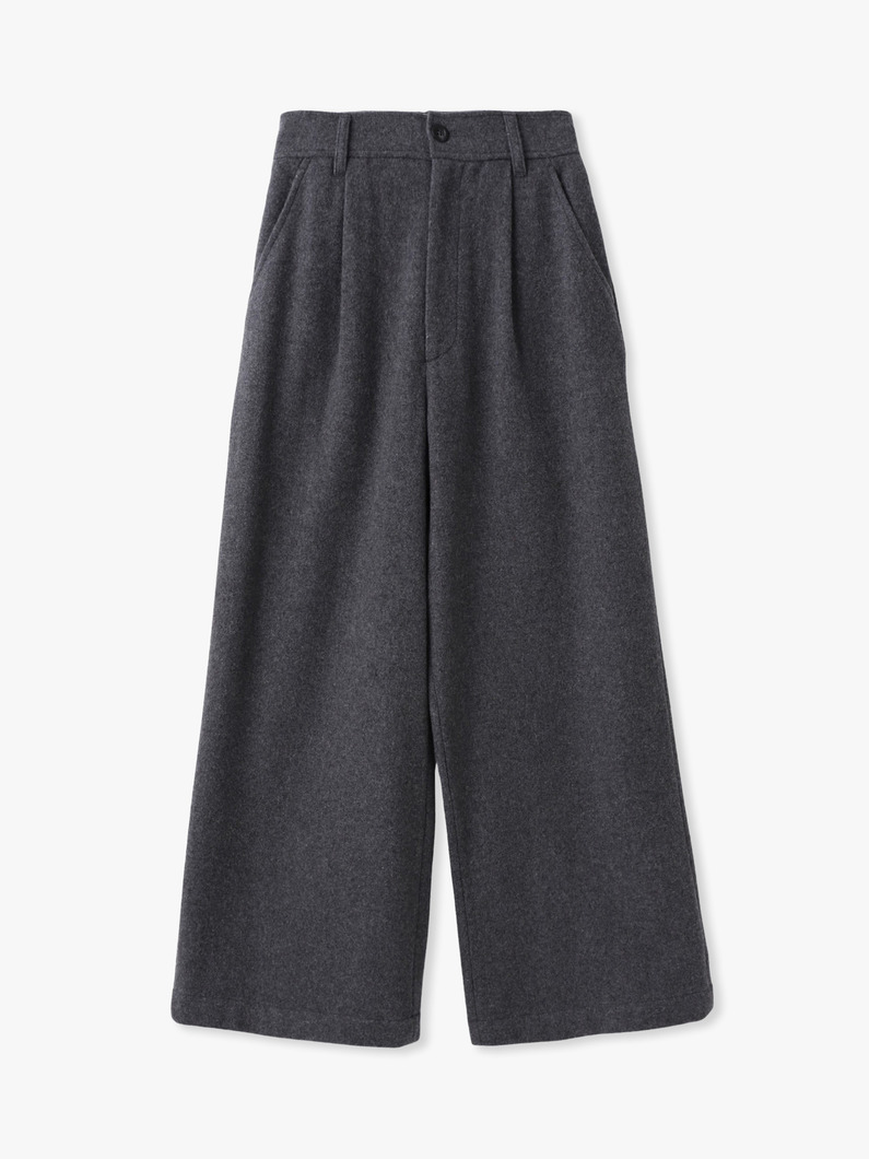 ウール ワイドパンツ（グレー/ベージュ） 詳細画像 gray