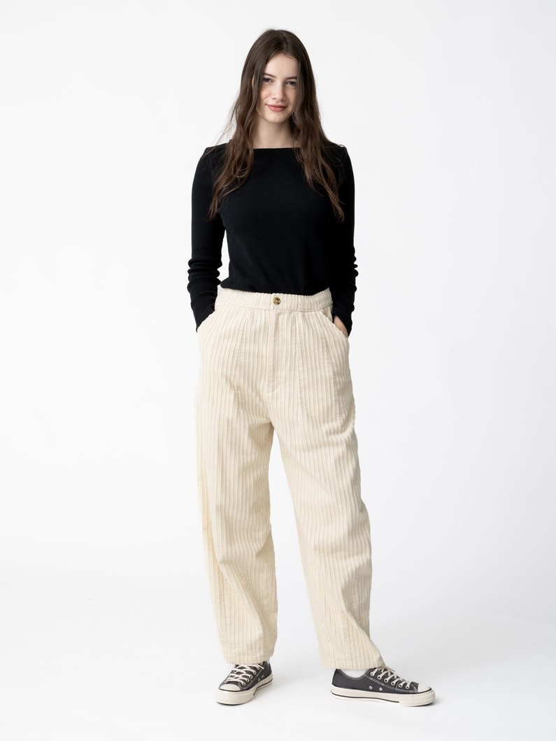コーデュロイ タックパンツ 詳細画像 ivory 3