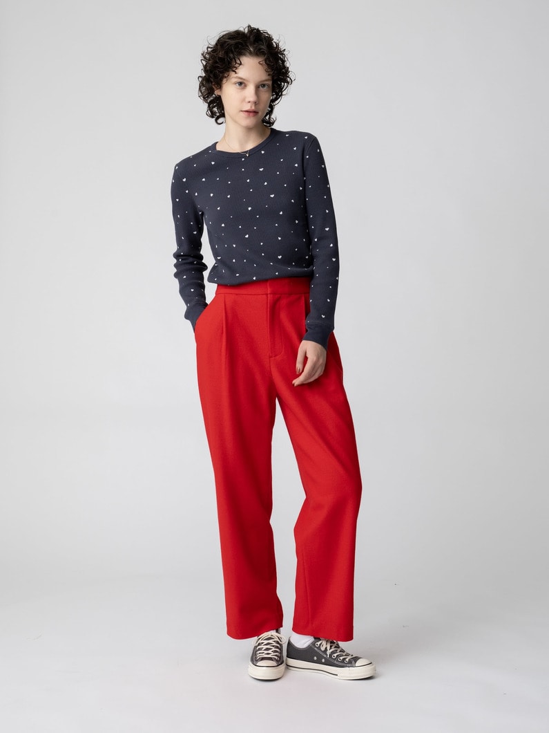 ウール タックパンツ（レッド/ネイビー) 詳細画像 red 3