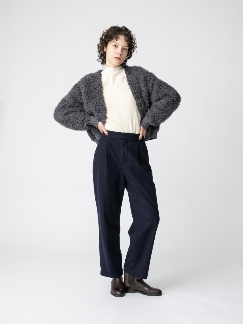 ウール タックパンツ（レッド/ネイビー) 詳細画像 navy 1